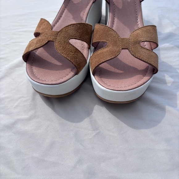 Sundance Sandals 10 Brown platform wedge Womens Shoes Made In Italy - Picture 4 of 14